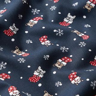 Cotton Poplin Christmas dogs – blue-black, 
