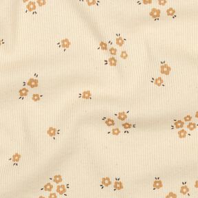 GOTS Ribbed Jersey Ditsy Flowers | Poppy Fabrics &ndash; cream/fawn, 