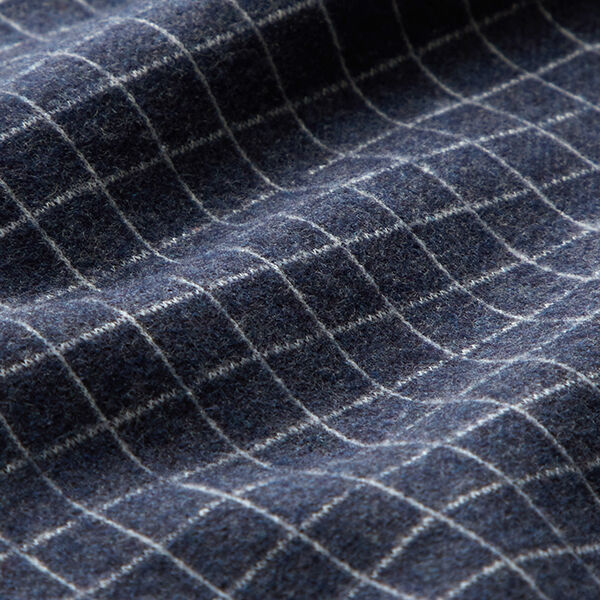 Jacquard knit brushed grid check – denim blue,  image number 3