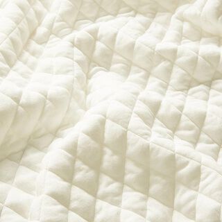 Quilted jersey, plain diamonds – white, 