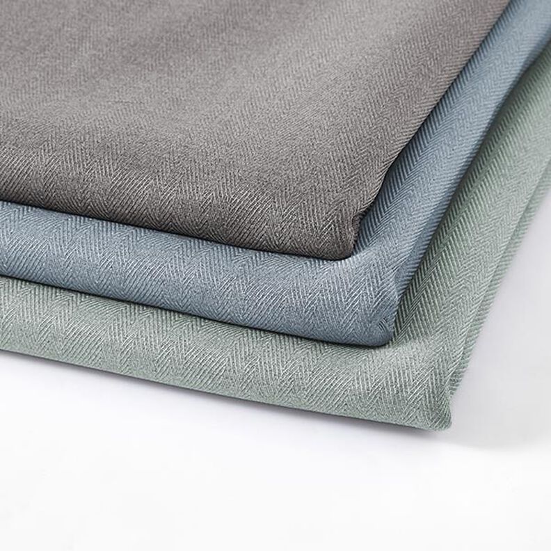 Blackout fabric Herringbone – blue grey,  image number 5