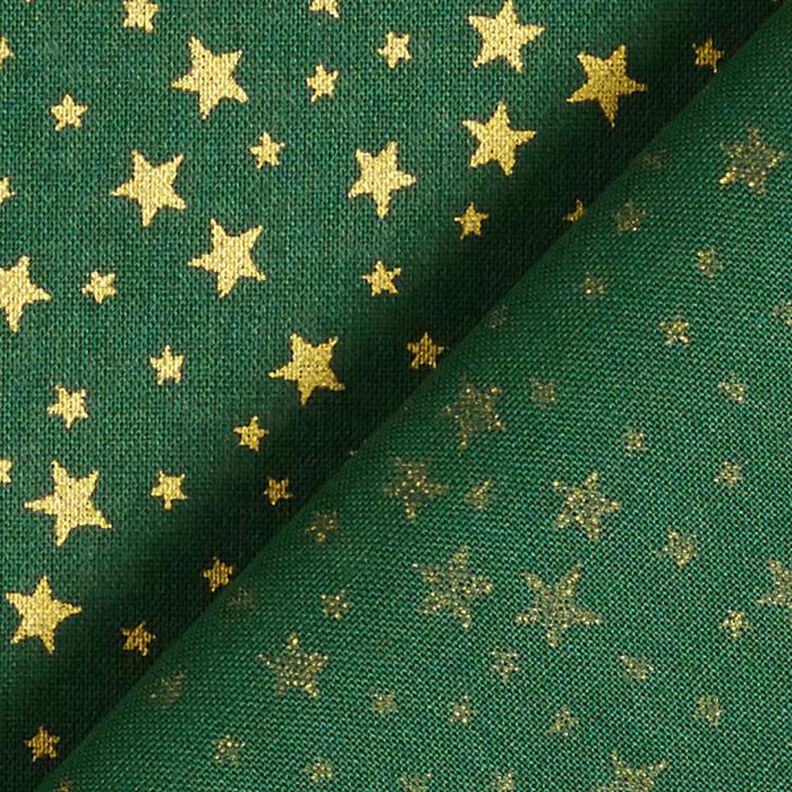 Cotton Cretonne Starry Christmas Sky, small – dark green/gold, image number 5