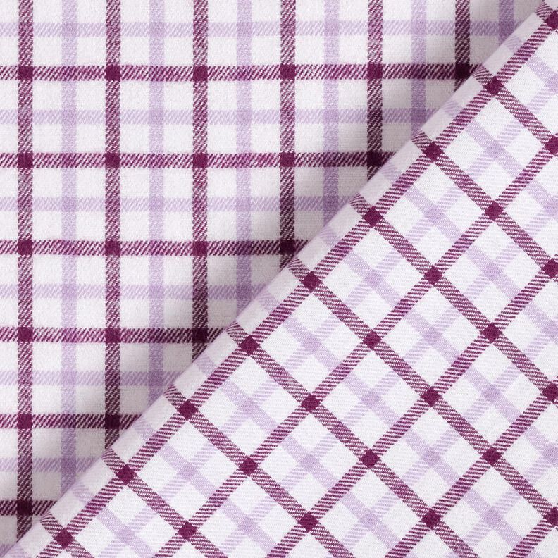 Cotton Flannel Check – white/lavender,  image number 3