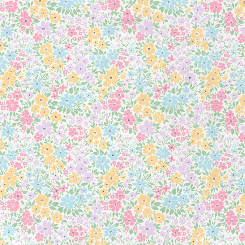 Cotton Jersey colourful floral meadow – ivory/pastel mauve,  image number 1