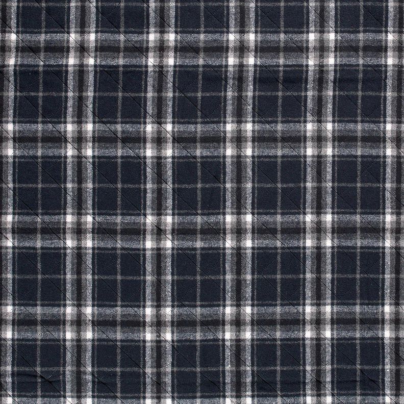 Quilted Fabric checked – midnight blue/stone grey,  image number 1