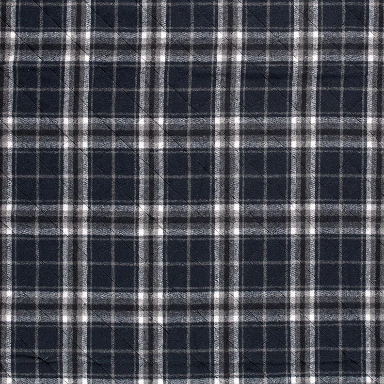 Quilted Fabric checked – midnight blue/stone grey, image number 1