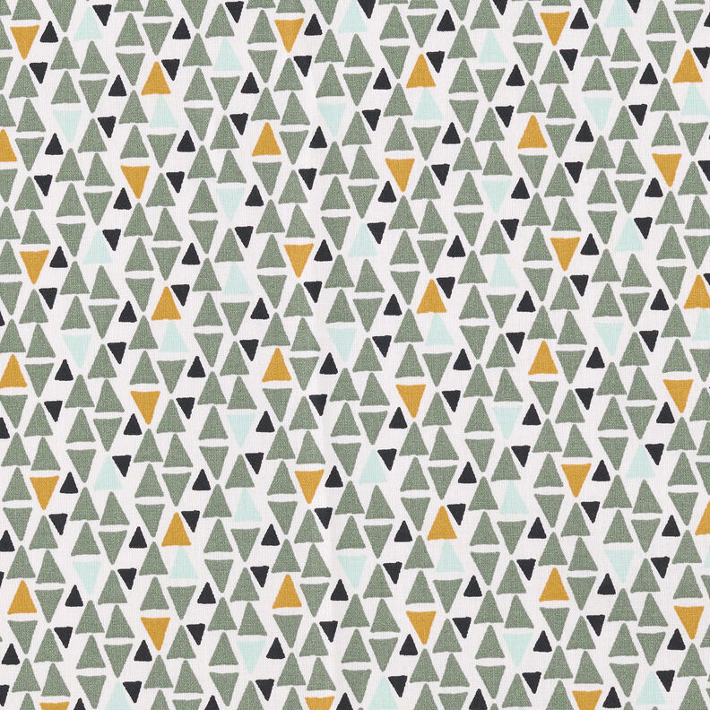 Cotton Cretonne Mini triangles – reed/white,  image number 1