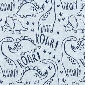 Brushed Sweatshirt Fabric  Dinosaurs Digital Print &ndash; light grey, 
