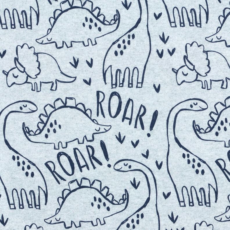 Brushed Sweatshirt Fabric  Dinosaurs Digital Print &ndash; light grey,  image number 1