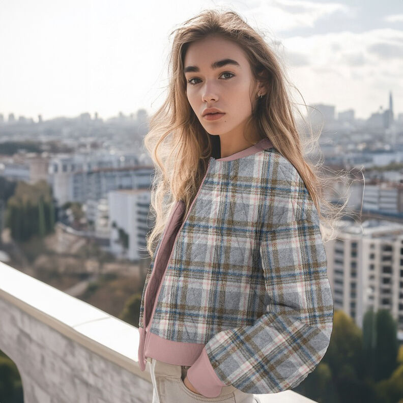 Quilted Fabric Flannel checked | Poppy Fabrics – grey, image number 5