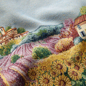 Decorative Panel Tapestry Fabric blooming landscape – carmine/light beige, 