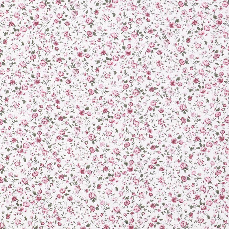 Delicate roses cotton poplin – white/hollyhock,  image number 1