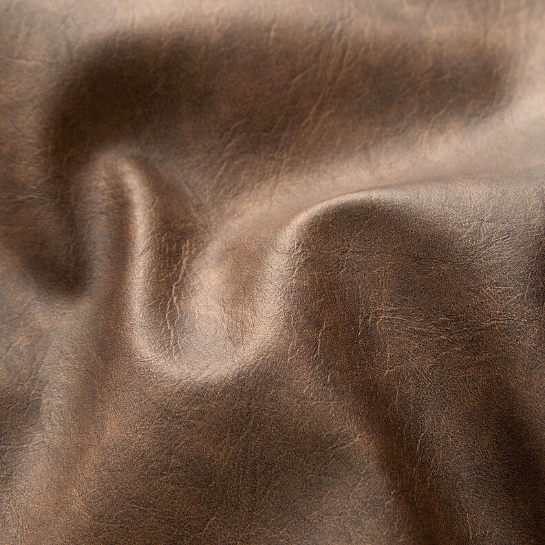 Plain vintage look faux leather – medium brown,  image number 3