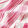Embroidered Leaves Cotton fabric – offwhite/pink,  thumbnail number 2