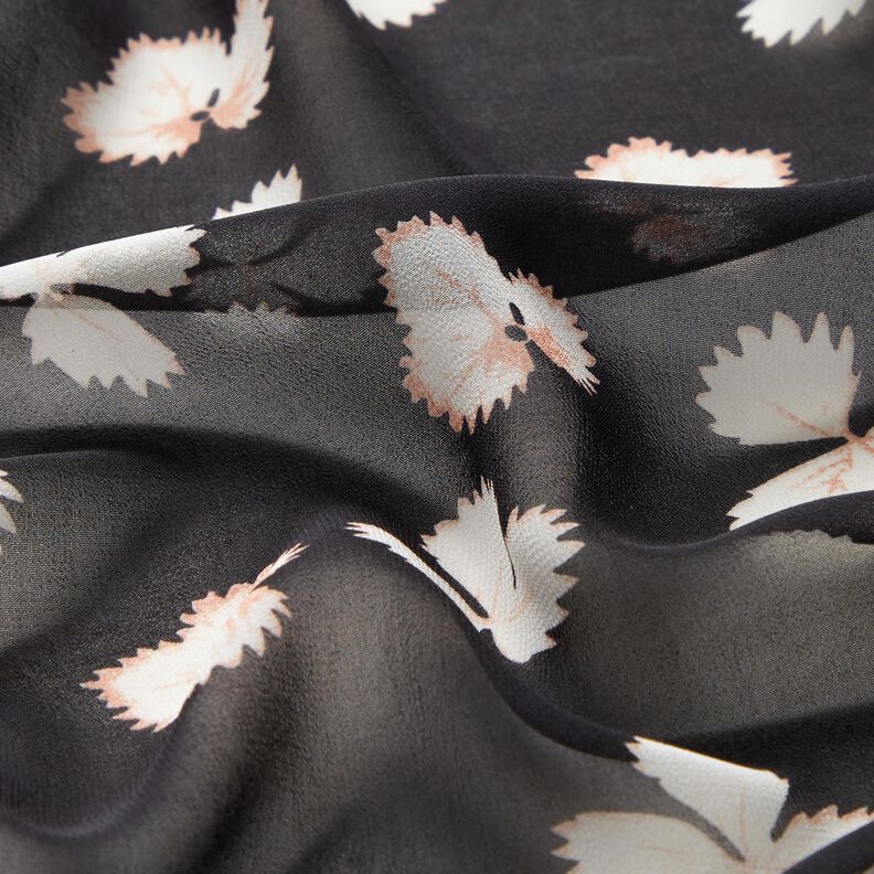 Chiffon leaves – black/white,  image number 2