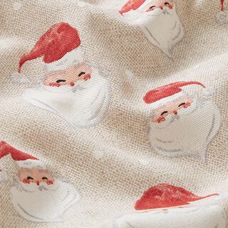 Decor Fabric Half Panama happy Santa – natural/red, 