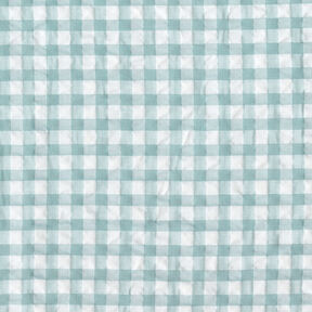 Large gingham check seersucker – white/eucalyptus, 