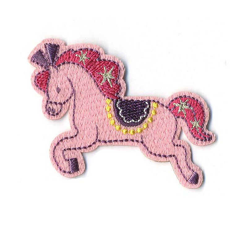Pony appliqué [ 4,5 x 6 cm ] – pink/pink,  image number 1