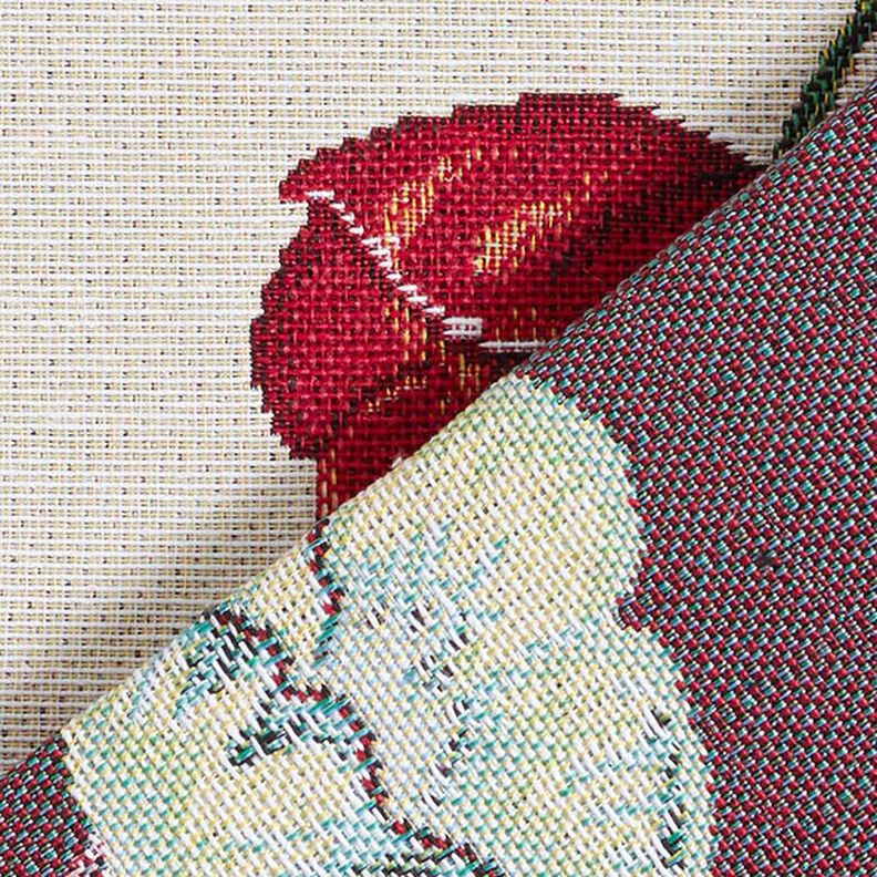 Decor Fabric Tapestry Fabric Poppies – offwhite/red,  image number 4
