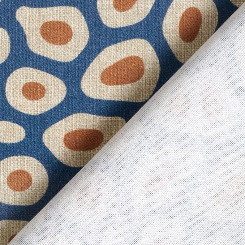 Decor Fabric Half Panama abstract leopard pattern – blue/cashew, image number 4