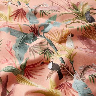 Decorative fabric, half Panama parrots, recycled – coral, 