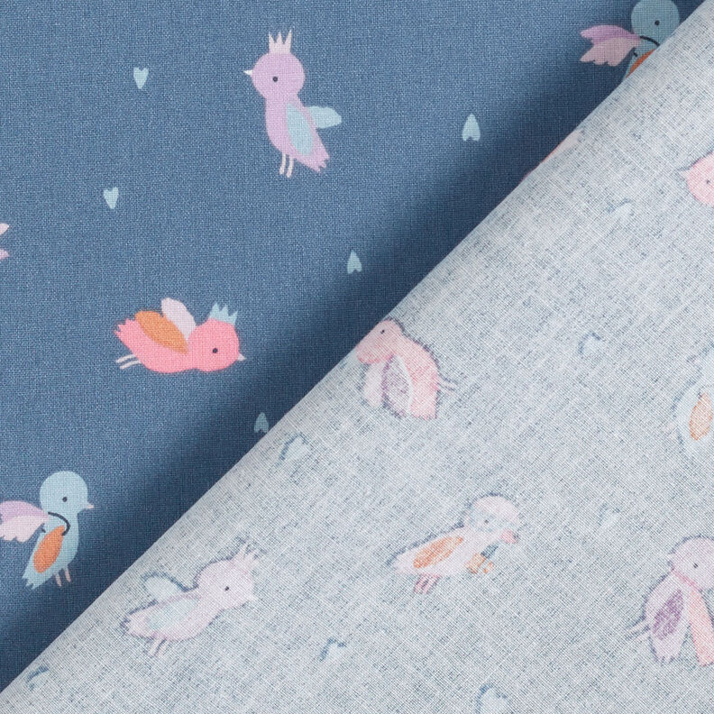 Cotton Poplin Masquerade Ball of the Birds – blue grey | Remnant 60cm, image number 5
