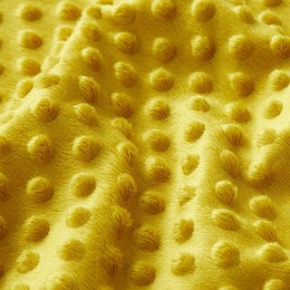 Cosy Fleece Embossed Dots – curry yellow, 