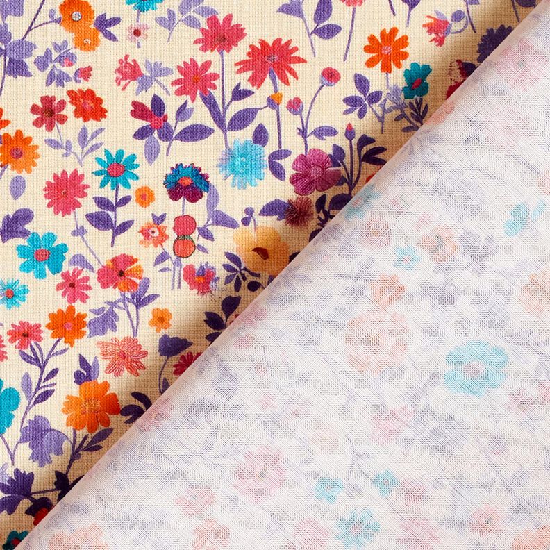 Cotton Poplin colourful flowers – light beige/lavender, image number 4