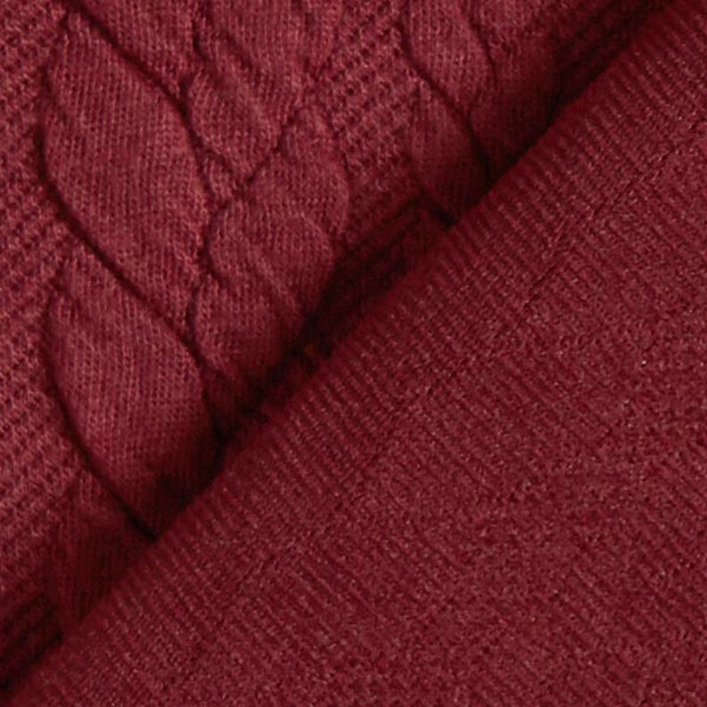 Cabled Cloque Jacquard Jersey – burgundy,  image number 4