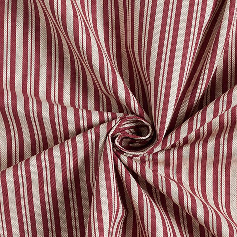 Decor Fabric Half Panama Fine Stripes – burgundy/natural,  image number 3