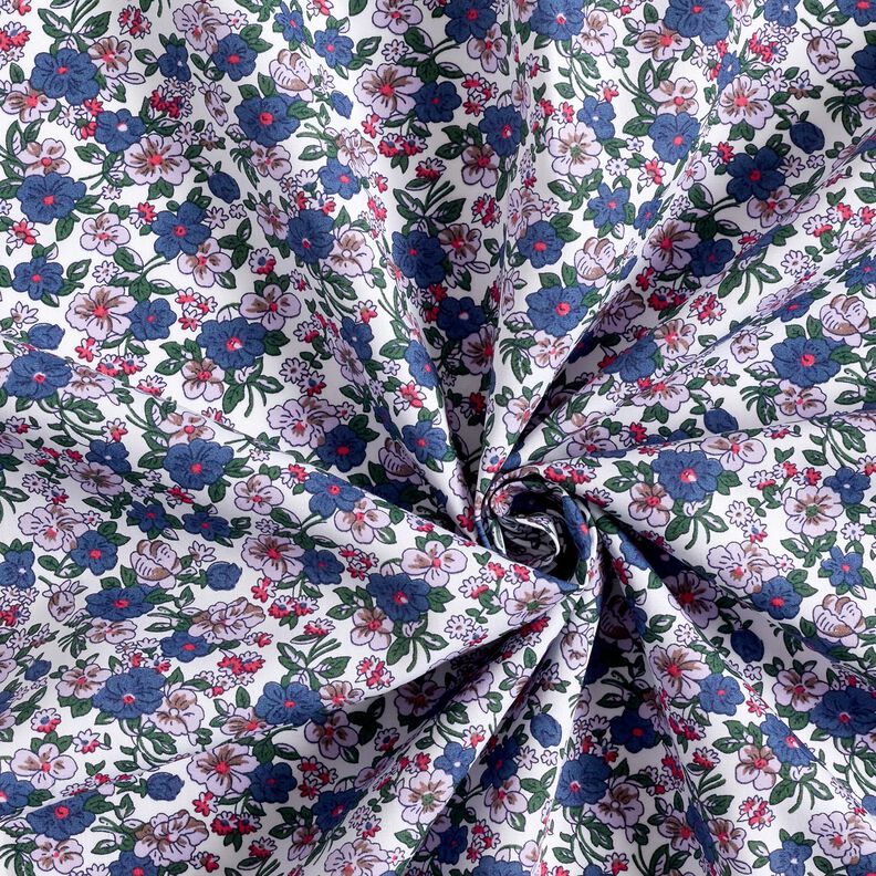 Blouse fabric small bouquets – white/lilac,  image number 3