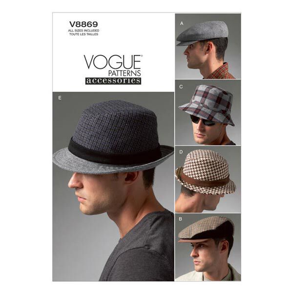 Men's Hats, Vogue 8869 | One Size,  image number 1