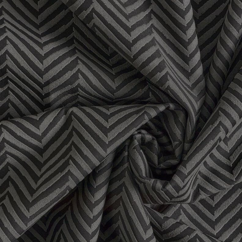 Jacket fabric herringbone paste print – grey/black,  image number 3
