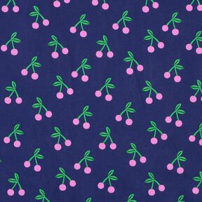 Coated Cotton cute cherries – navy blue, 