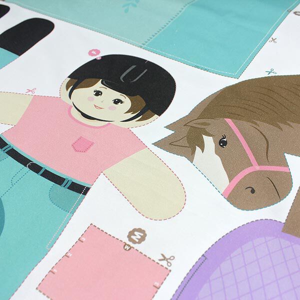 HORSE LOVE horse Cut & Sew fabric panel on cotton [ 80 x 155 cm ] | Kullaloo,  image number 5