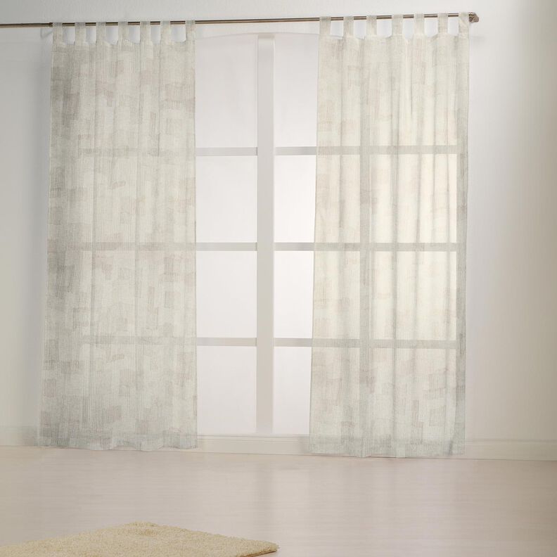 Curtain Fabric Linen Blend Irregular Stripes – dark beige/natural, image number 6