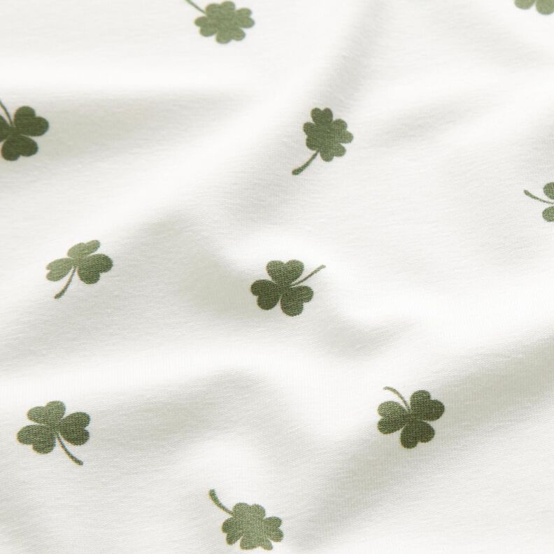 Cotton Jersey Clover Leaves – offwhite,  image number 2