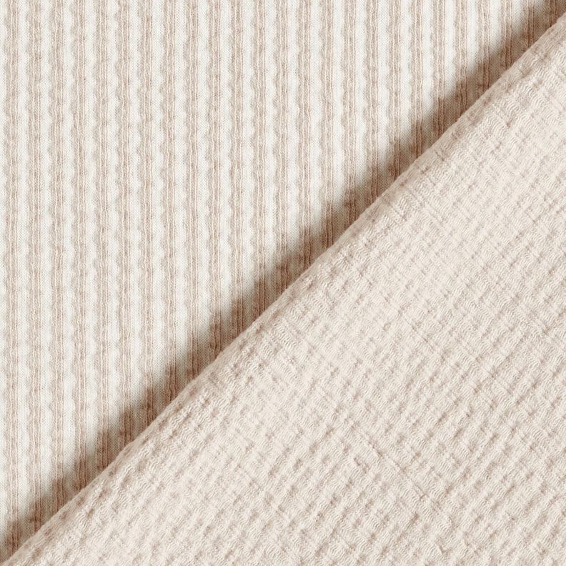 Cotton Jersey Seersucker Fine Stripes – almond/white,  image number 4
