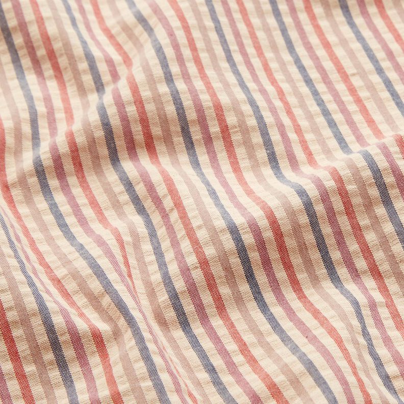 Seersucker colourful stripes – cashew/grape,  image number 2
