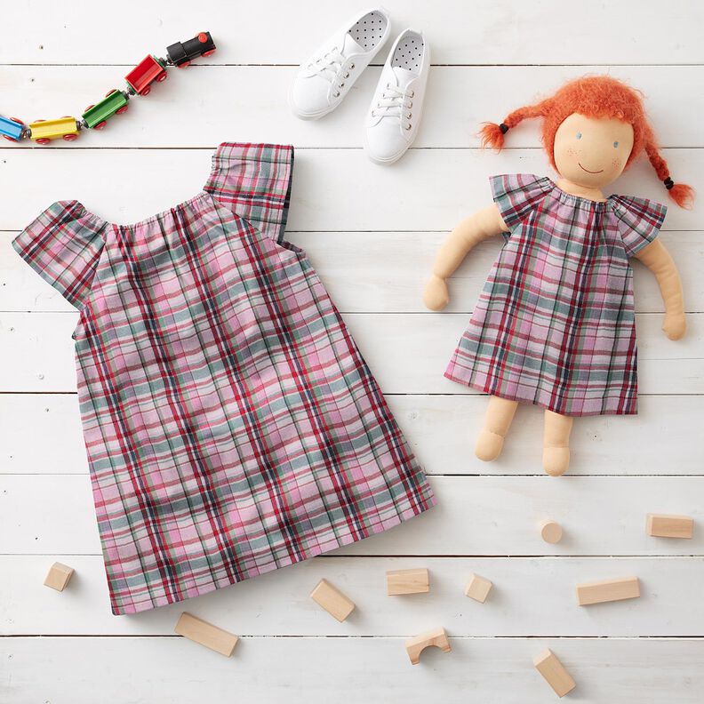 Double Gauze/Muslin Lurex checked | Poppy Fabrics – rosé/metallic gold, image number 5
