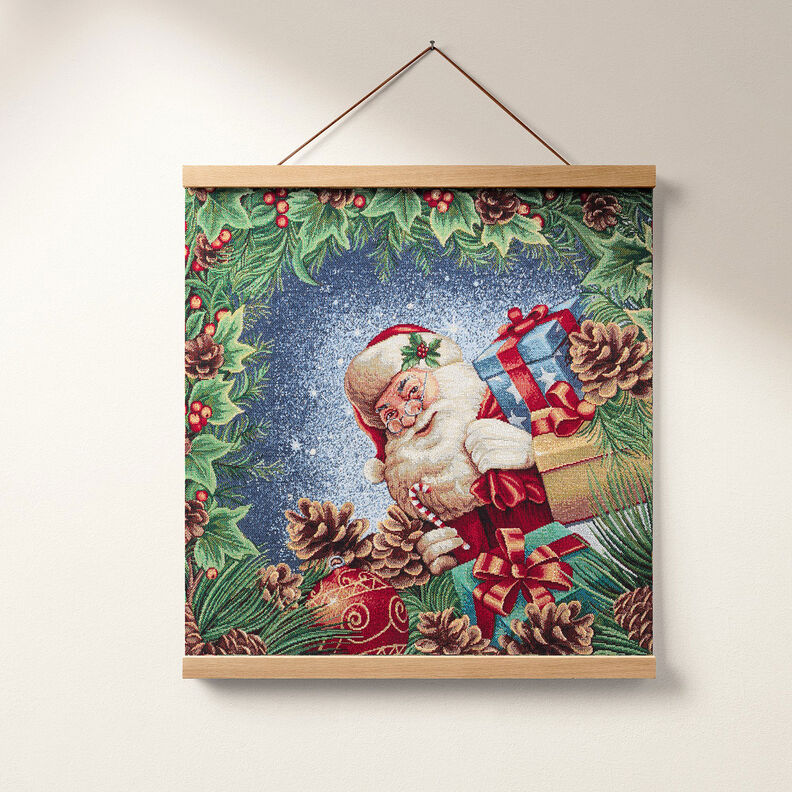 Panel Tapestry Fabric Lurex Christmas presents – blue/green, image number 6
