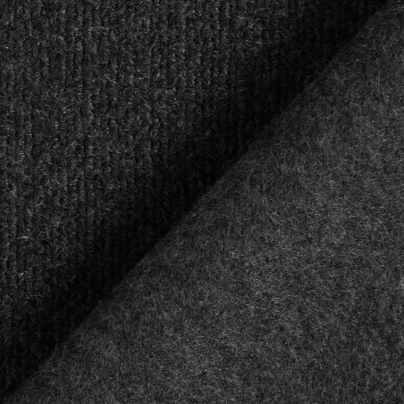 Knitted coat fabric melange – anthracite, image number 4