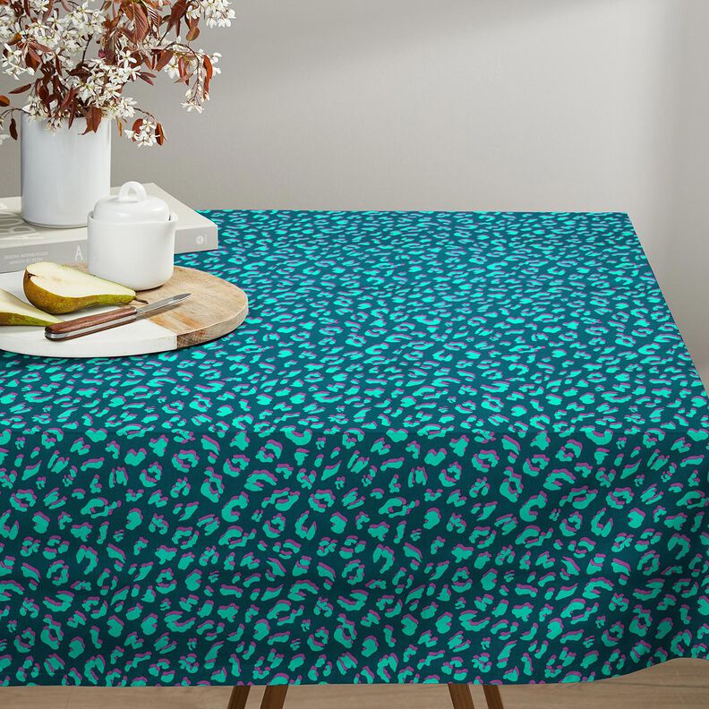 Coated Cotton abstract Leo | Poppy Fabrics – petrol/lilac, image number 6