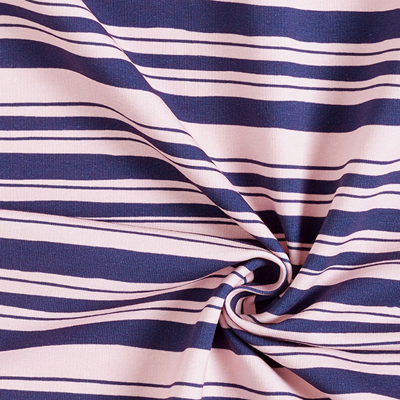 Irregular Stripes French Terry – indigo/rosé,  image number 3