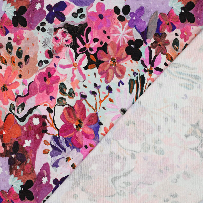 Sweatshirt Fabric Settle Petal Digital Print | Nerida Hansen – intense pink/lavender,  image number 4