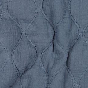 Quilted Fabric Muslin waves – blue grey, 
