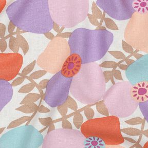 Viscose Linen Blend Lema Poppies | Nerida Hansen – offwhite/eucalyptus, 
