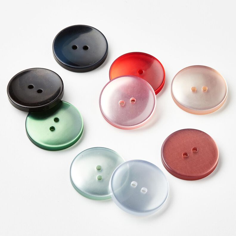 2-hole button shiny [Ø 25 mm] – white,  image number 4