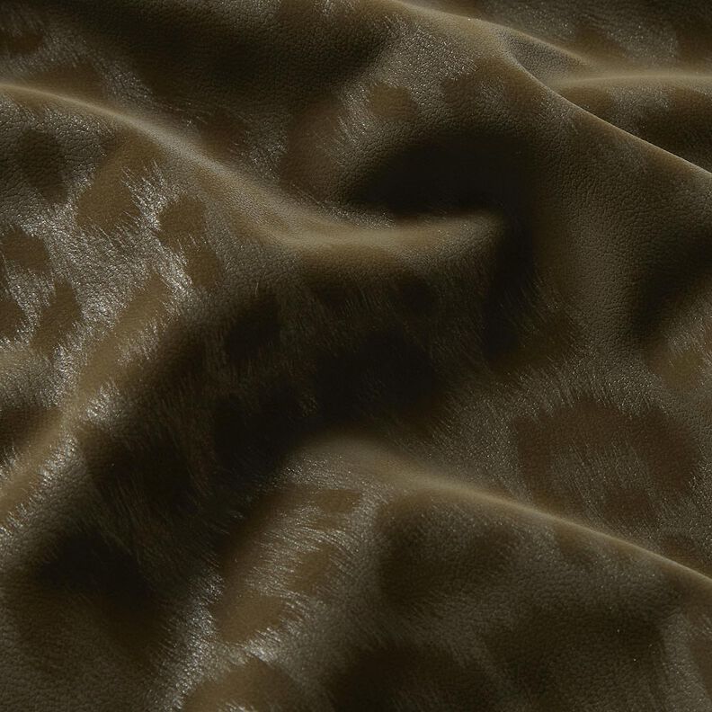 Coated trouser fabric brushed leopard print – khaki,  image number 5