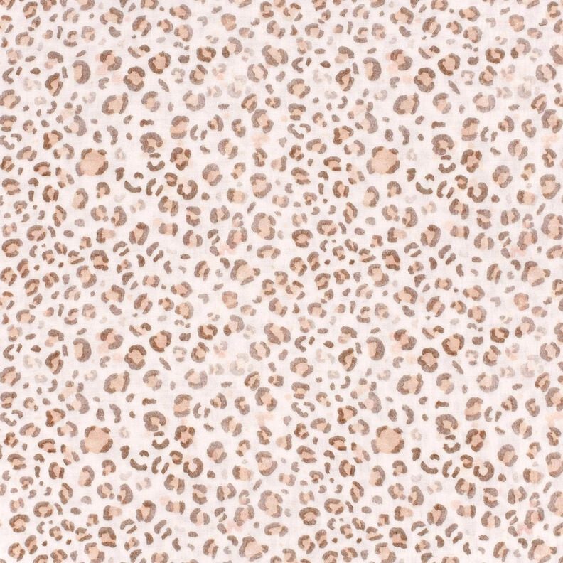 Double Gauze/Muslin Watercolor leopard print Digital Print – ivory, image number 1